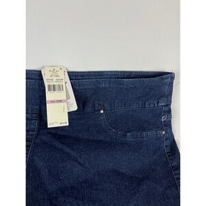 Ruby Rd Womens Jeans Size 22W Dark Wash Straight Leg Elastic Waist‎